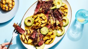3-Ingredient Grilled Steak, Pineapple, and Avocado Salad | Epicurious