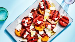 3-Ingredient Grilled Watermelon, Feta, and Tomato Salad