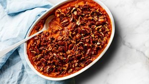 3-Ingredient Sweet Potato Casserole With Maple Pecans