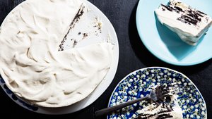3-Ingredient Zebra Black and White Ice Box Cake