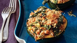 Acorn Squash with Kale and Sausage