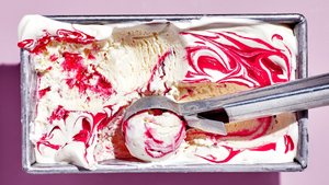 Almond and Raspberry Swirl Ice Cream