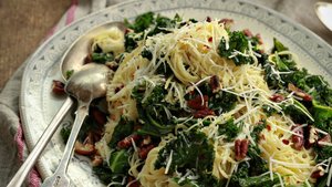 Angel Hair Pasta with Lemon, Kale, and Pecans