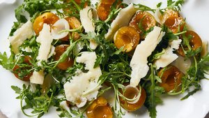 Arugula With Italian Plums and Parmesan