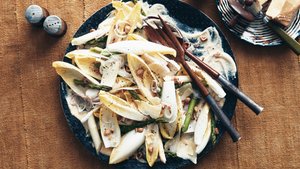 Asparagus and Endive Salad With Comté Cream