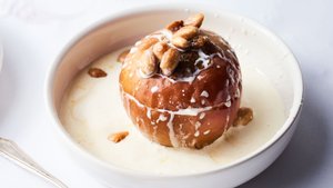 Baked Apples with Prunes, Almonds, and Amaretto