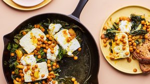 Baked Feta and Greens