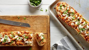 BBQ Chicken French Bread Pizzas with Smoked Mozzarella
