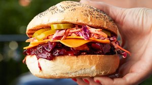 Beer-Can Cabbage Sandwich with Barbecue Sauce and Slaw