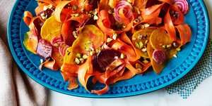 Beet and Carrot Salad with Curry Dressing and Pistachios