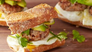 Breakfast Banh Mi Sandwich with Eggs and Sausage