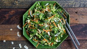 Broccoli Slaw With Miso-Ginger Dressing