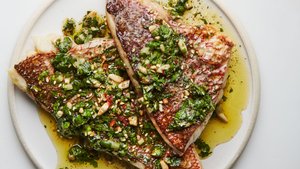 Broiled Red Snapper with Za'atar Salsa Verde