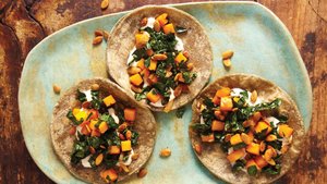 Butternut Squash, Kale, and Crunchy Pepitas Taco