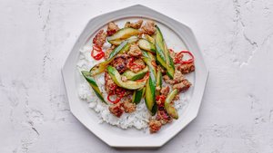 Caramelized Pork and Cucumber Stir-Fry