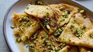 Cardamom Pancakes With Honey Lime Syrup