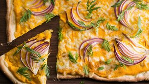 Carrot Pizza With Fontina and Red Onion