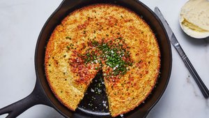 Cast-Iron Skillet Cornbread With Chives