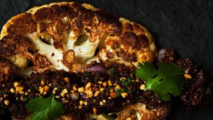 Cauliflower With Quinoa, Prunes and Peanuts