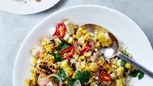 Charred and Raw Corn with Chile and Cheese