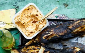 Charred Spring Onion and Sesame-Chile Butter