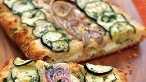 Cheesy Zucchini and Red Onion Flatbread