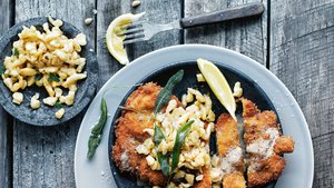 Chicken and Caraway Schnitzel With Buttermilk Spaetzle
