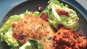 Chicken Cutlets with Romesco and Serrano Cracklin's