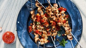 Chicken Spiedie Skewers with Italian Dressing