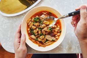 Chicken Stew with Cannellini Beans and Dried Cherries