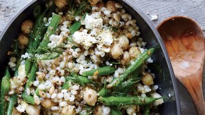 Chickpea, Barley, and Feta Salad