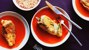 Chiles Rellenos (Cheese-Stuffed Poblano Peppers)