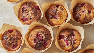 Coconut, Raspberry, and Chocolate Muffins