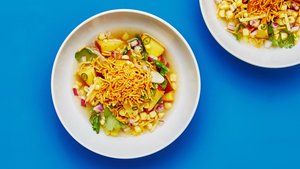 Corn and Peach Chaat