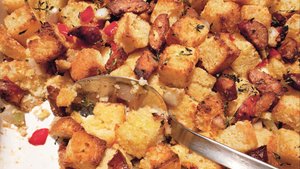 Cornbread Stuffing With Andouille, Fennel, and Bell Peppers