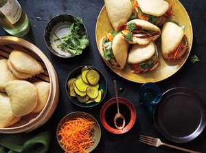 Cornmeal Bao With Turkey and Black Pepper Sauce