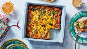 Cowboy Breakfast Casserole With Sausage and Spinach