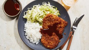 Crispy Curried Chicken Cutlets With a Lot of Cabbage