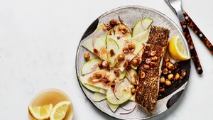 Crispy Fish with Brown Butter Sauce and Kohlrabi Salad