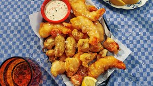 Crispy Fried Shrimp and Giardiniera