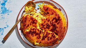 Crunchy Baked Saffron Rice (Tachin)