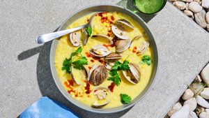 Dairy-Free Corn Chowder with Clams and Chorizo