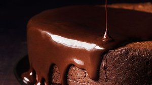 Darkest Chocolate Cake with Red Wine Glaze