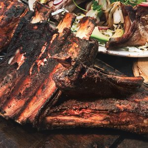 Dinosaur Bones with Chipotle-Cherry Barbecue Sauce