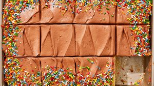 Easy Sheet Cake With Chocolate-Cream Cheese Frosting