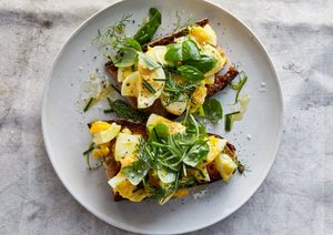 Egg Salad Tartines With Mixed Herbs