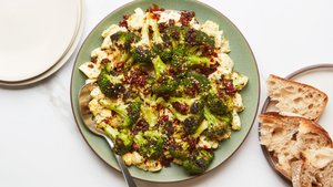 Egg Salad With Grilled Broccoli and Chili Crisp