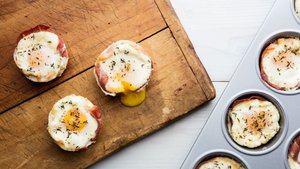 Eggs Baked in Crispy Prosciutto Baskets