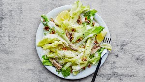 Escarole Caesar With Sardines and Hazelnuts