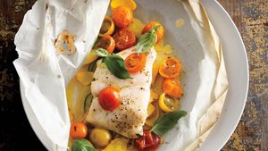 Fish Fillets With Tomatoes, Squash, and Basil